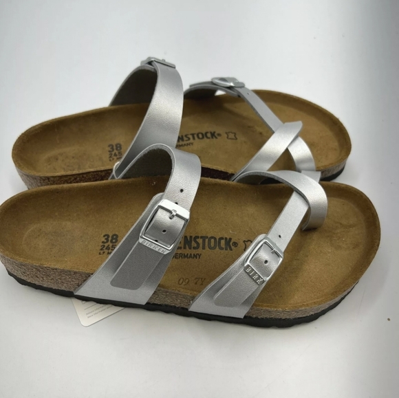 NIB Birkenstock Womens Mayari Silver sandals size 38 M 7/7.5 - Picture 5 of 9